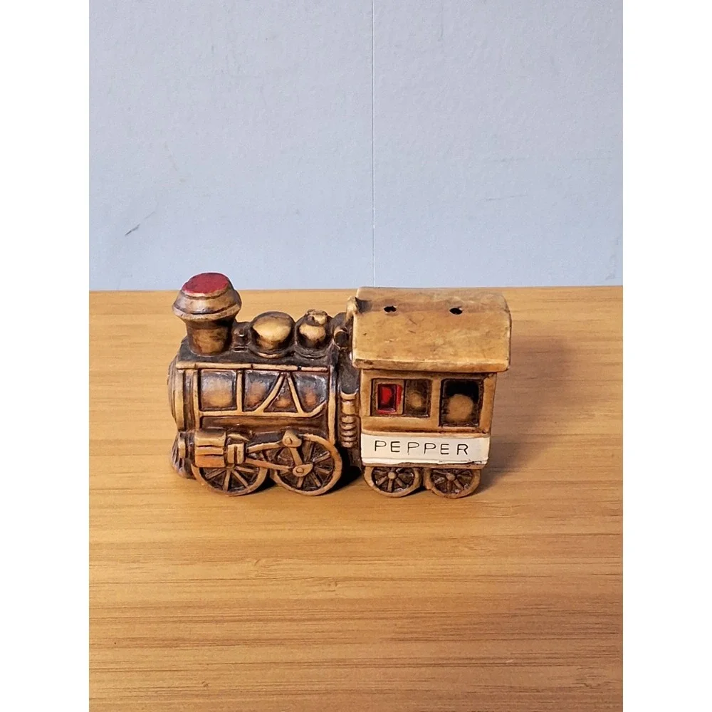 Vintage Steam Locomotives Trains Salt And Pepper Set